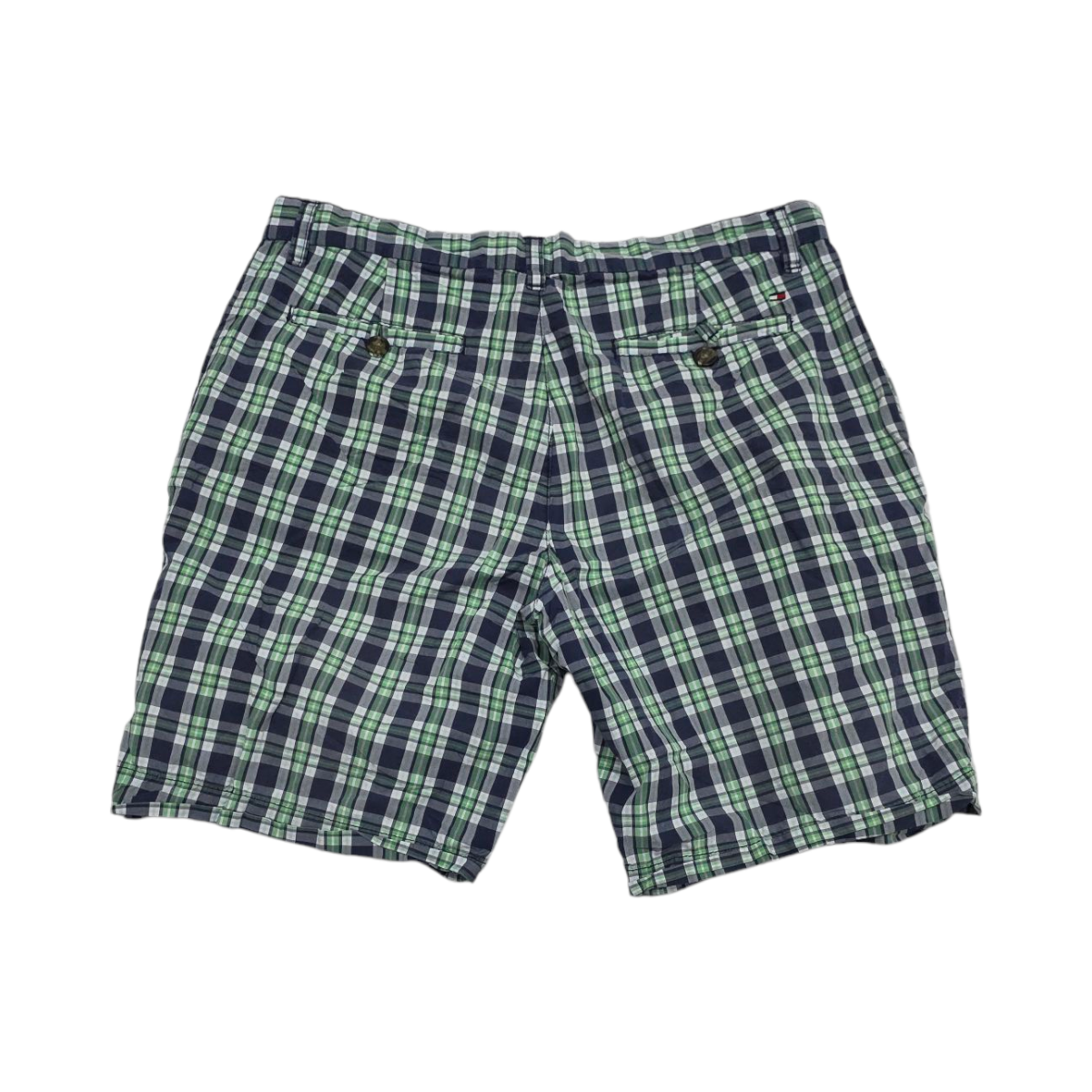 Bermuda Tommy Hilfiger Talla 33 Cuadro Verde Y Azul
