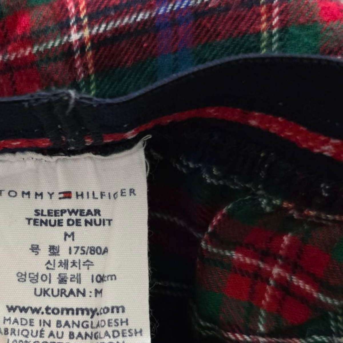 Pijama Tommy Hilfiger Mediana M Cuadro Azul Y Rojo