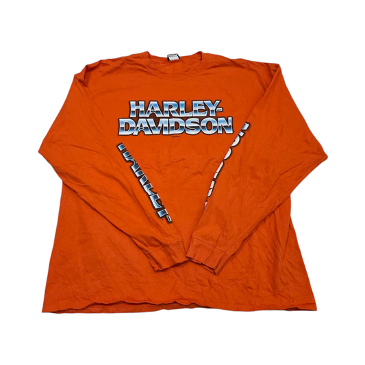Playera Manga Larga Harley Davidson 3xl Naranja