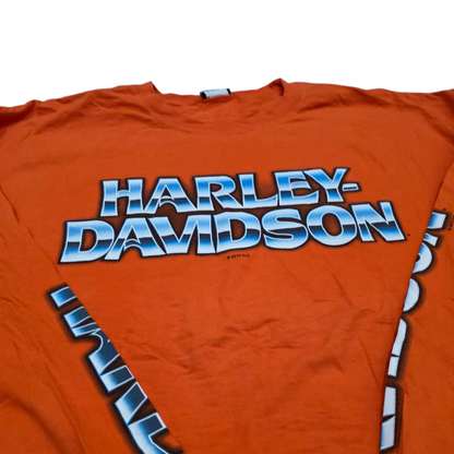 Playera Manga Larga Harley Davidson 3xl Naranja