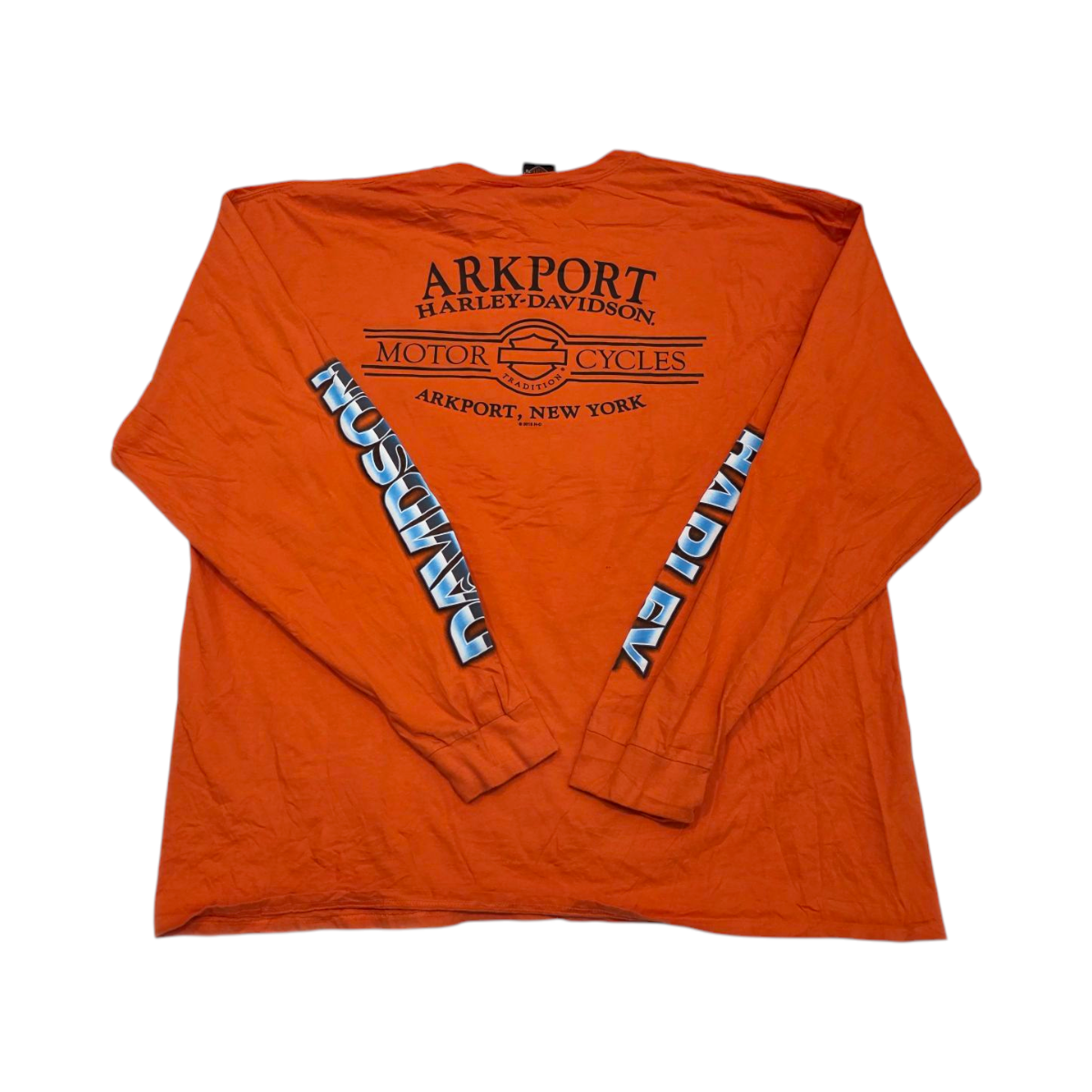 Playera Manga Larga Harley Davidson 3xl Naranja