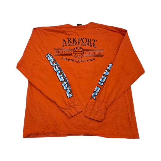 Playera Manga Larga Harley Davidson 3xl Naranja