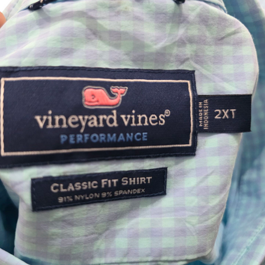 Camisa Classic Fit Vineyard Vines 2xlperformance Cuadro Azul