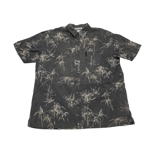 Camisa Manga Corta Columbia Xgrande Xl Gris Palmeras