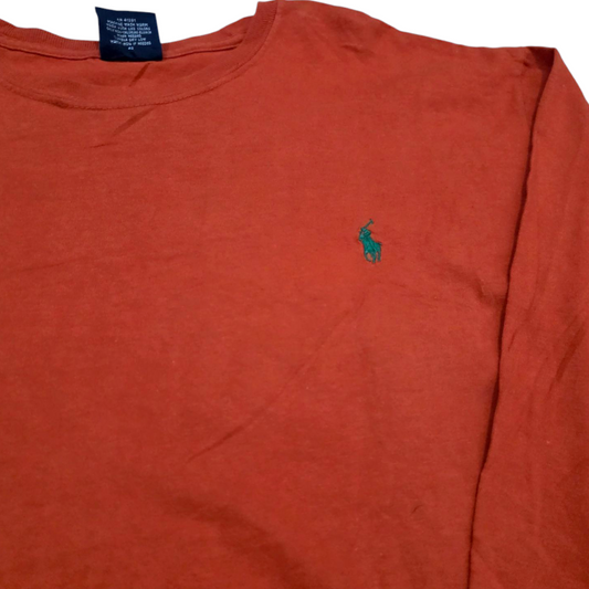 Playera Manga Larga Ralph Lauren Xgrande Xl Naranja