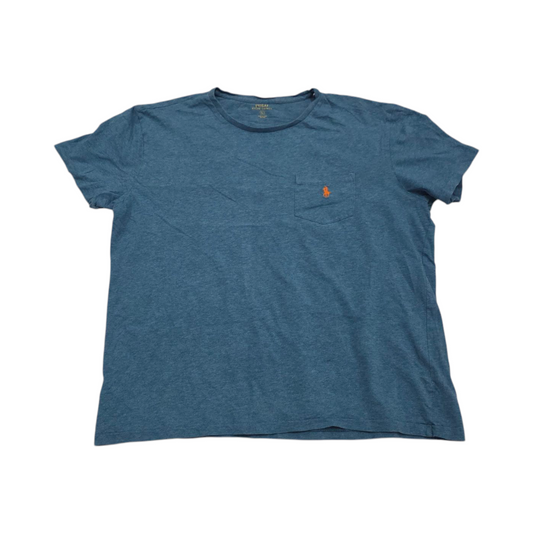 Playera Ralph Lauren Grande L Azul Pony Naranja