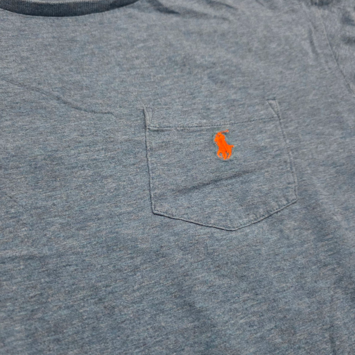 Playera Ralph Lauren Grande L Azul Pony Naranja