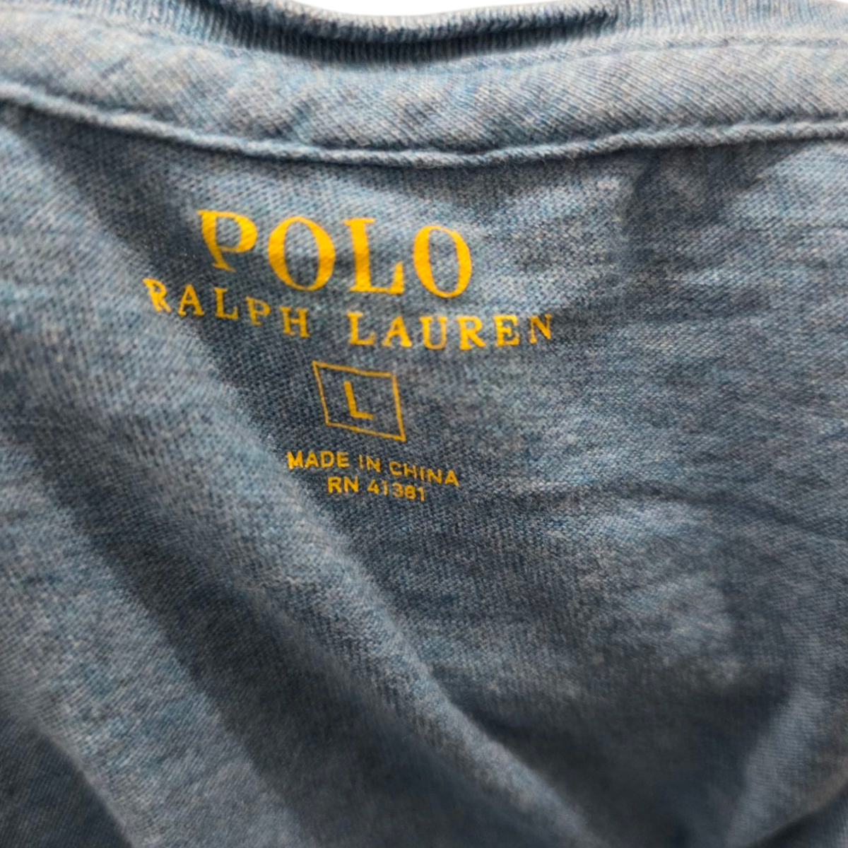 Playera Ralph Lauren Grande L Azul Pony Naranja