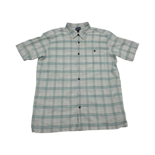 Camisa Manga Corta Patagonia Mediana M Blanco Verde