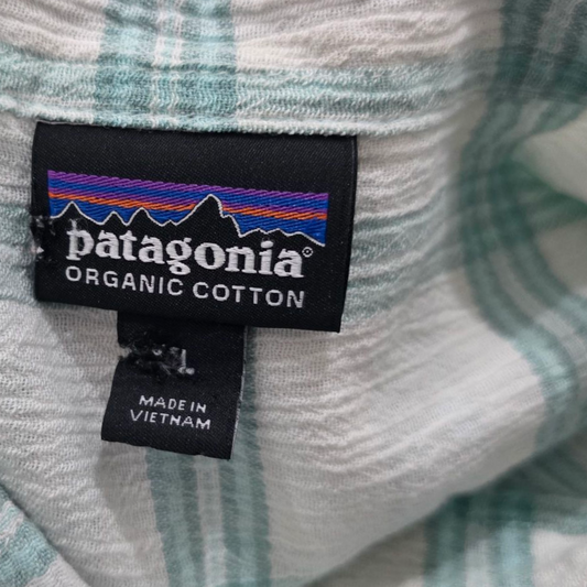 Camisa Manga Corta Patagonia Mediana M Blanco Verde