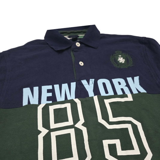 Playera Polo Tommy Hilfiger Chico S Verde Con Azul