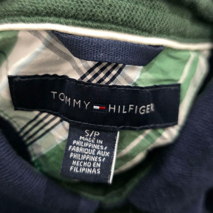 Playera Polo Tommy Hilfiger Chico S Verde Con Azul