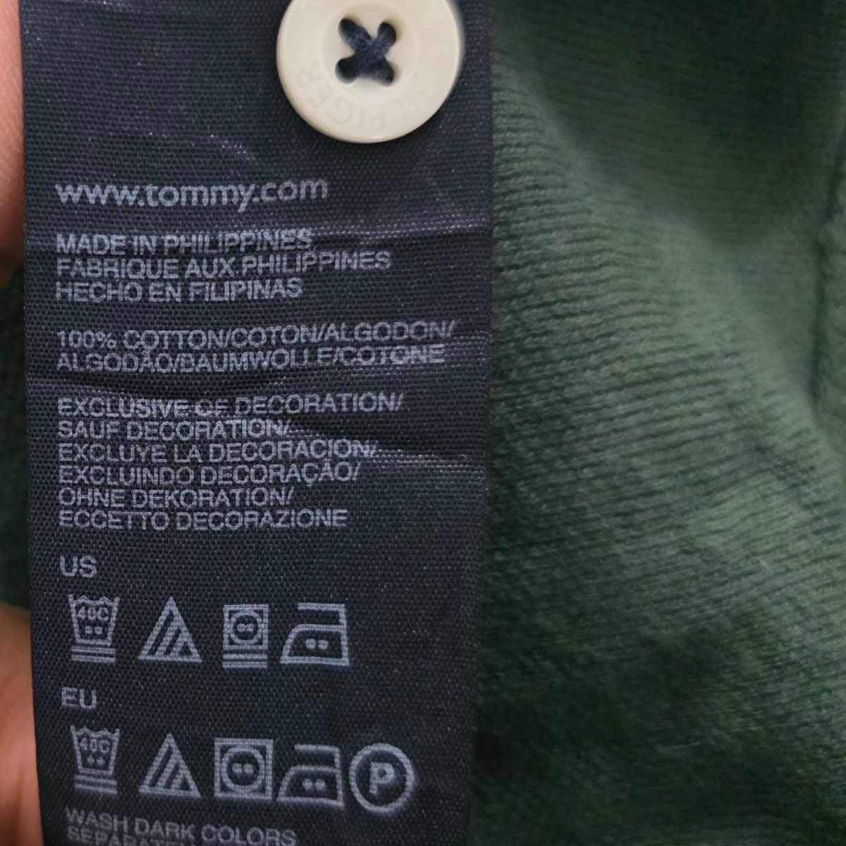 Playera Polo Tommy Hilfiger Chico S Verde Con Azul