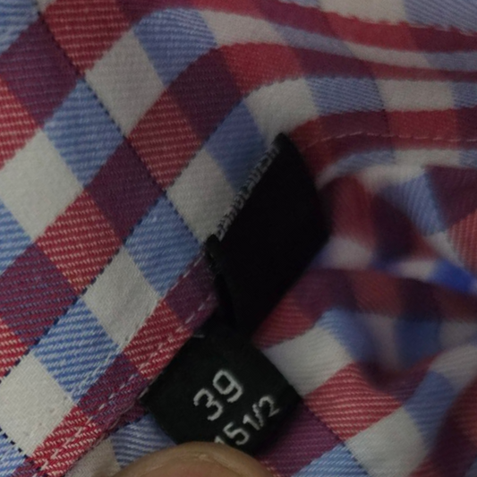 Camisa Hugo Boss Mediana 15 1/2 Cuadros Azul Blanco Rojo
