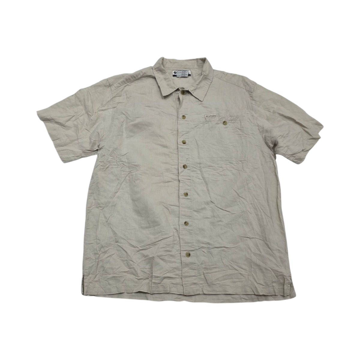 Camisa Manga Corta Columbia Mediana M Caqui