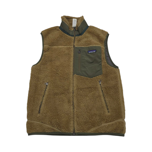 Chaleco Patagonia Chico S Cafe Y Verde Peluche