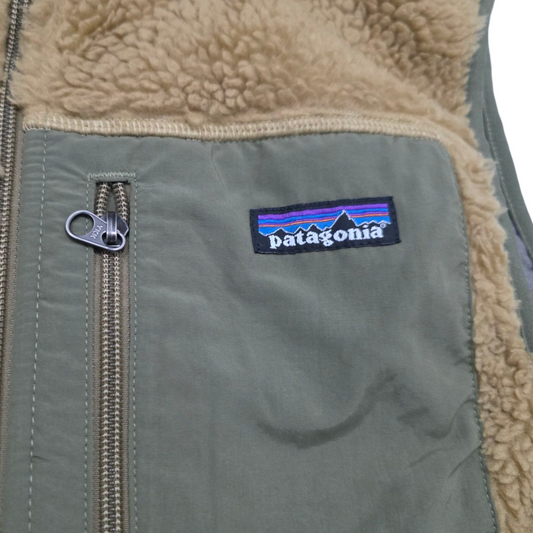 Chaleco Patagonia Chico S Cafe Y Verde Peluche