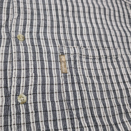 Camisa Manga Corta Columbia Xgrande Xl Cuadro Gris Y Blanco