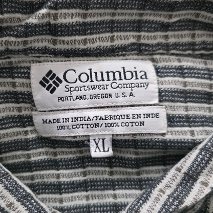 Camisa Manga Corta Columbia Xgrande Xl Cuadro Gris Y Blanco