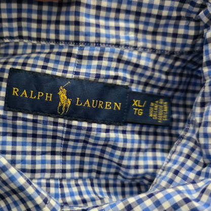 Camisa Ralph Lauren Xgrande Xl Cuadro Azul Y Blanco