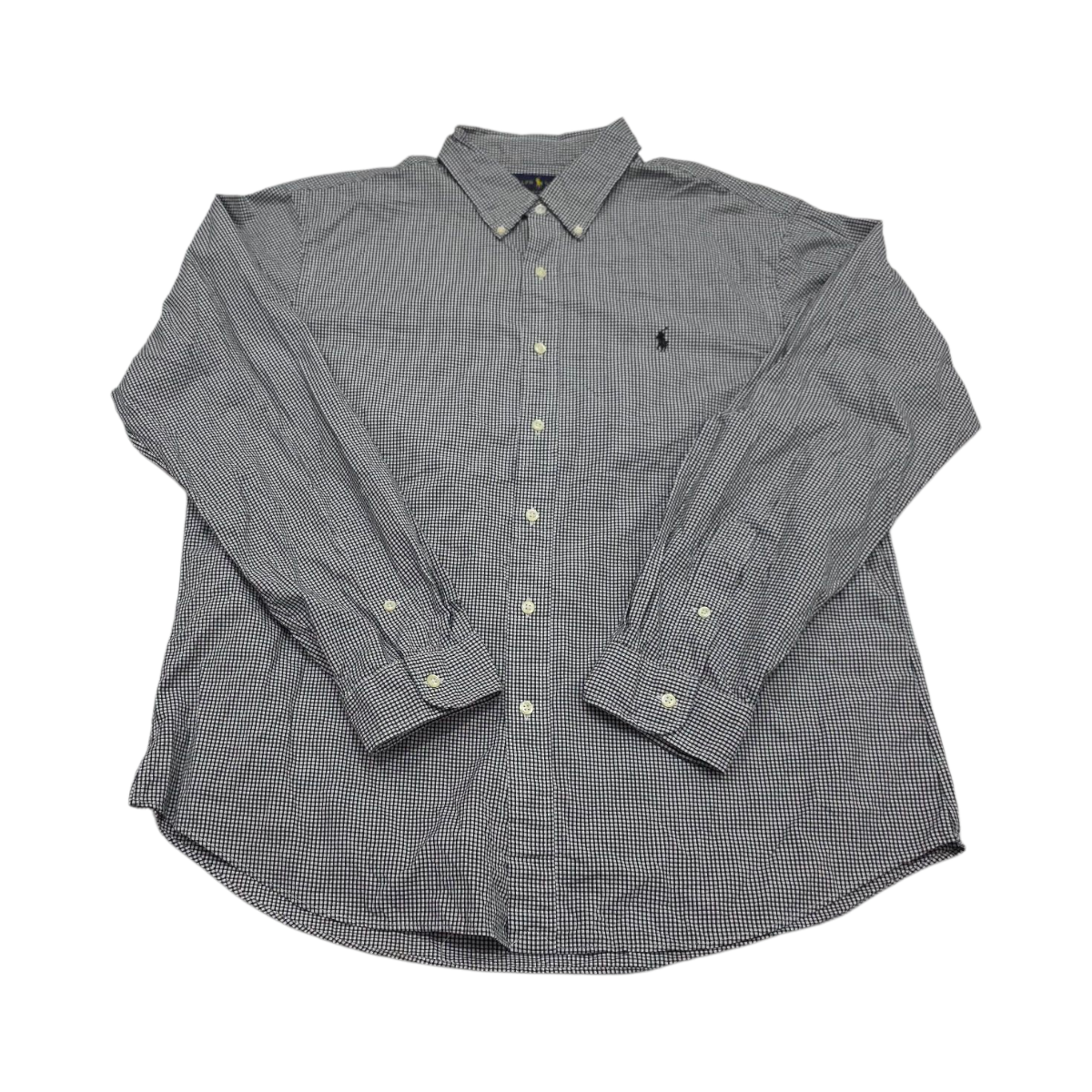 Camisa Ralph Lauren Xgrande Xl Slimfit Cuadro Negro Y Blanco