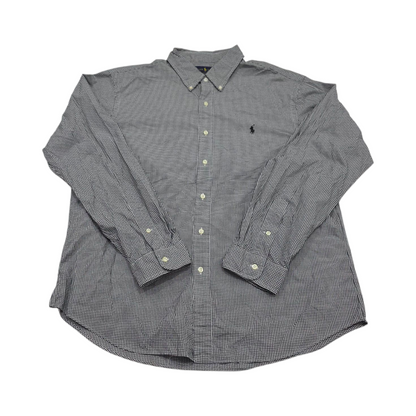 Camisa Ralph Lauren Xgrande Xl Slimfit Cuadro Negro Y Blanco