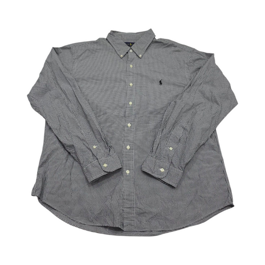 Camisa Ralph Lauren Xgrande Xl Slimfit Cuadro Negro Y Blanco