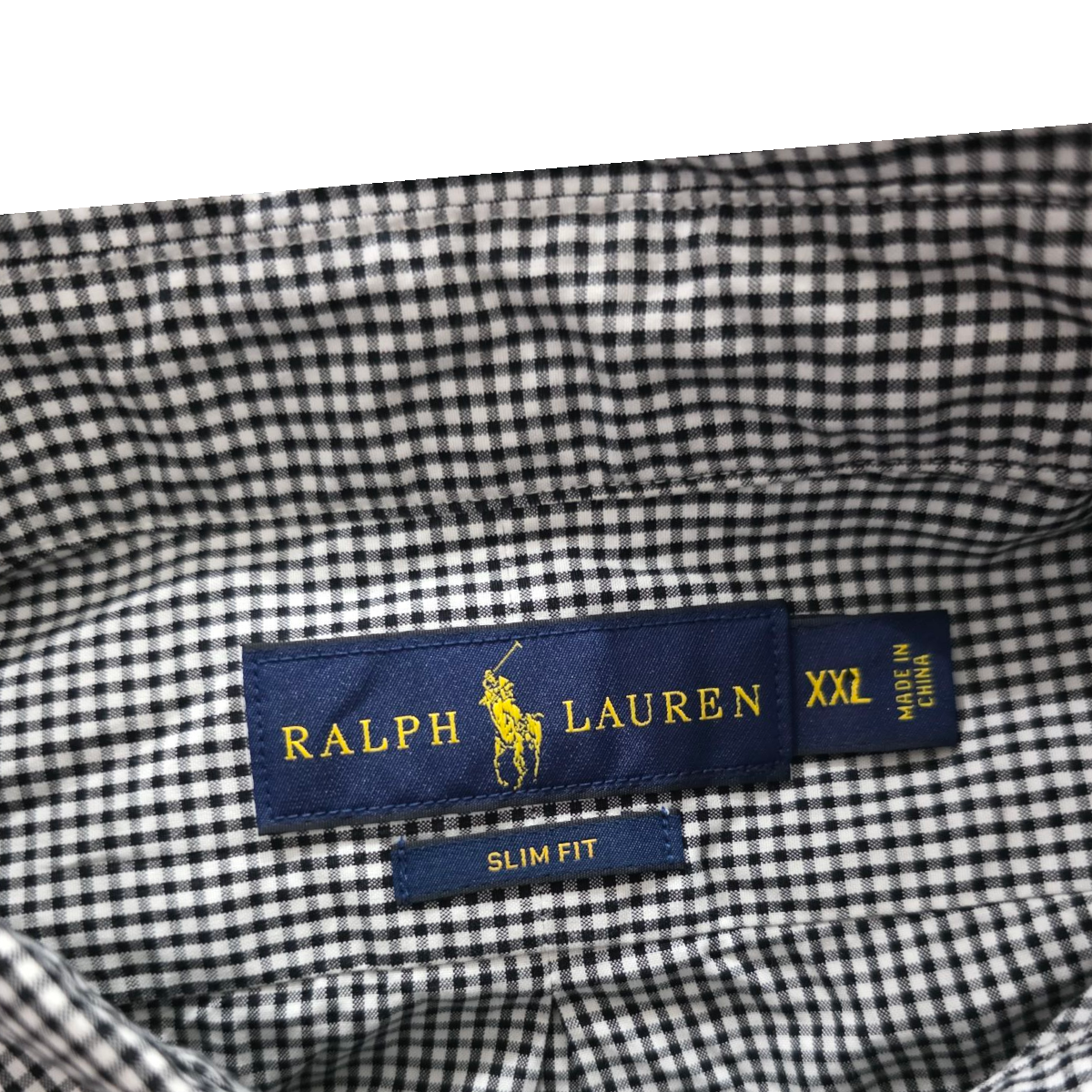 Camisa Ralph Lauren Xgrande Xl Slimfit Cuadro Negro Y Blanco