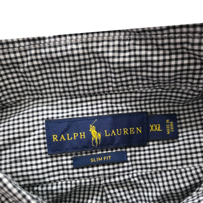 Camisa Ralph Lauren Xgrande Xl Slimfit Cuadro Negro Y Blanco