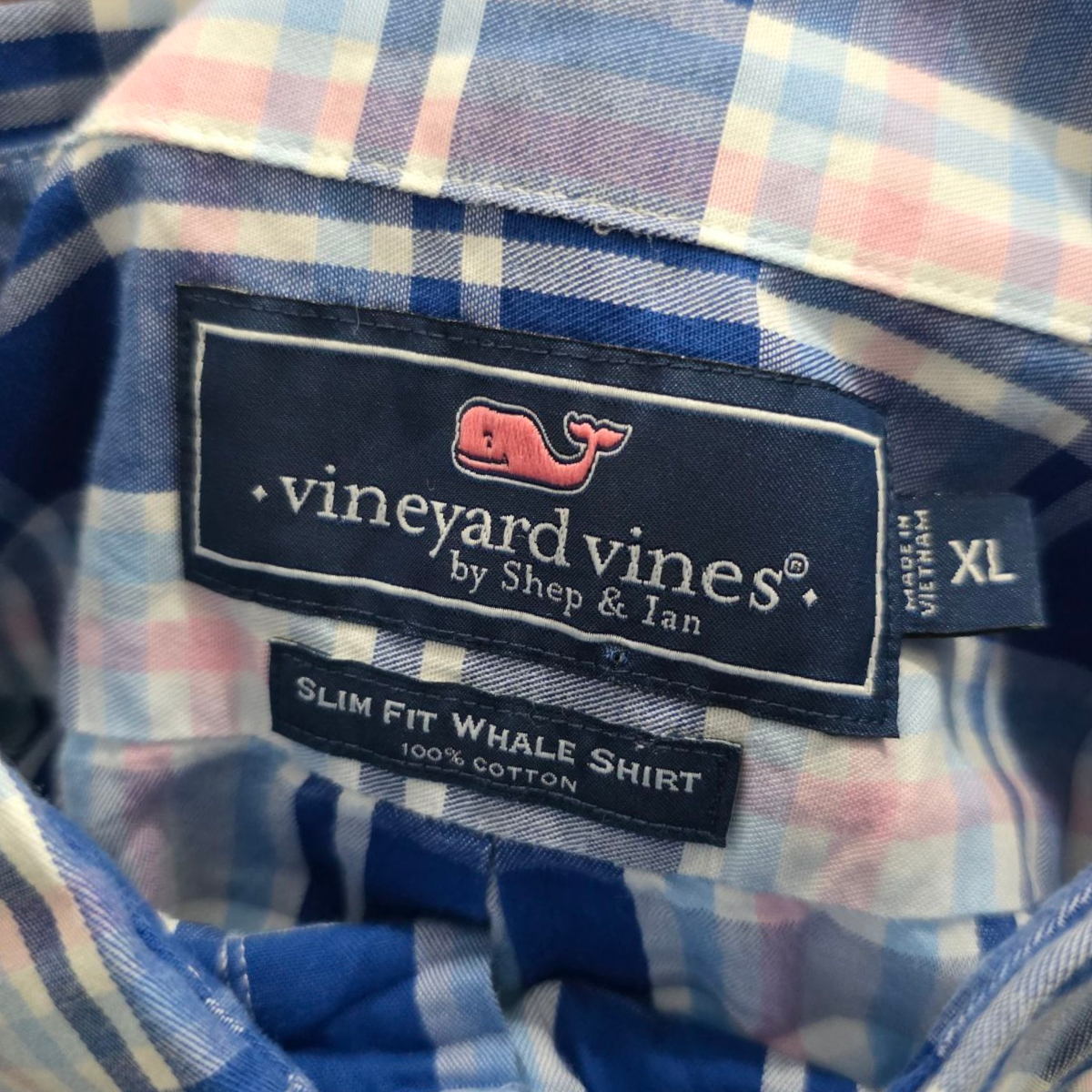 Camisa Vineyard Vines Xgrande Slimfit Azul Y Rosa Cuadro
