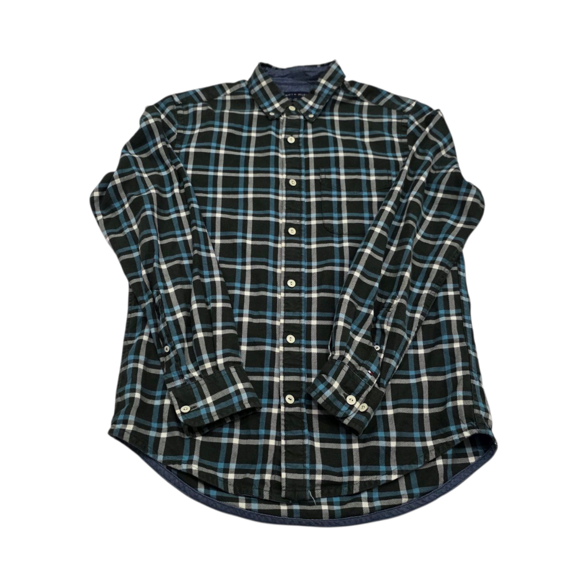 Camisa Tommy Hilfiger Chico S Verde Cuadros Custom Fit