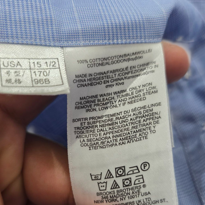 Camisa Brooks Brothers Mediana M 15 1/2 4-5 Regent Azul