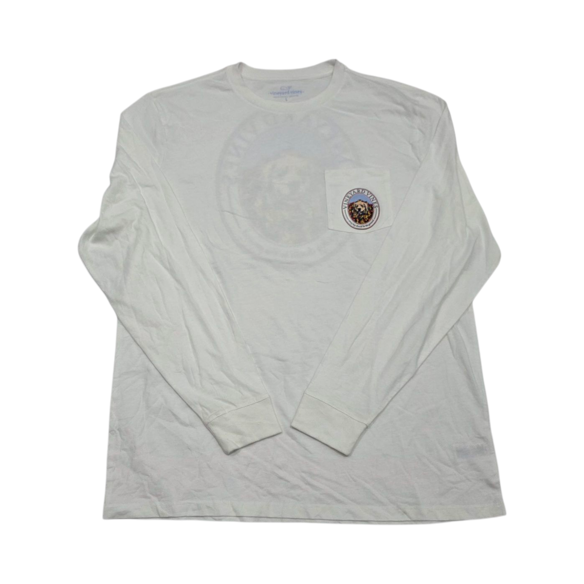Playera Manga Larga Vineyard Vines Grande L Blanco Perro