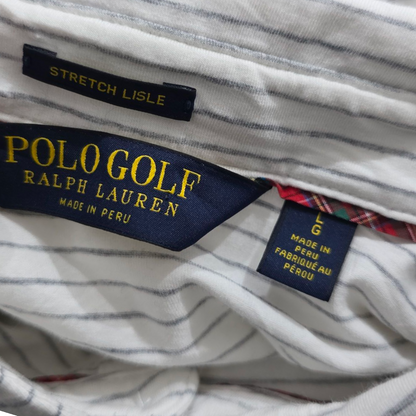 Playera Polo Ralph Lauren Grande L Gris Lineas Stretch Lile