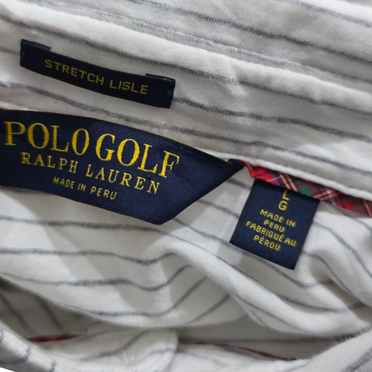 Playera Polo Ralph Lauren Grande L Gris Lineas Stretch Lile