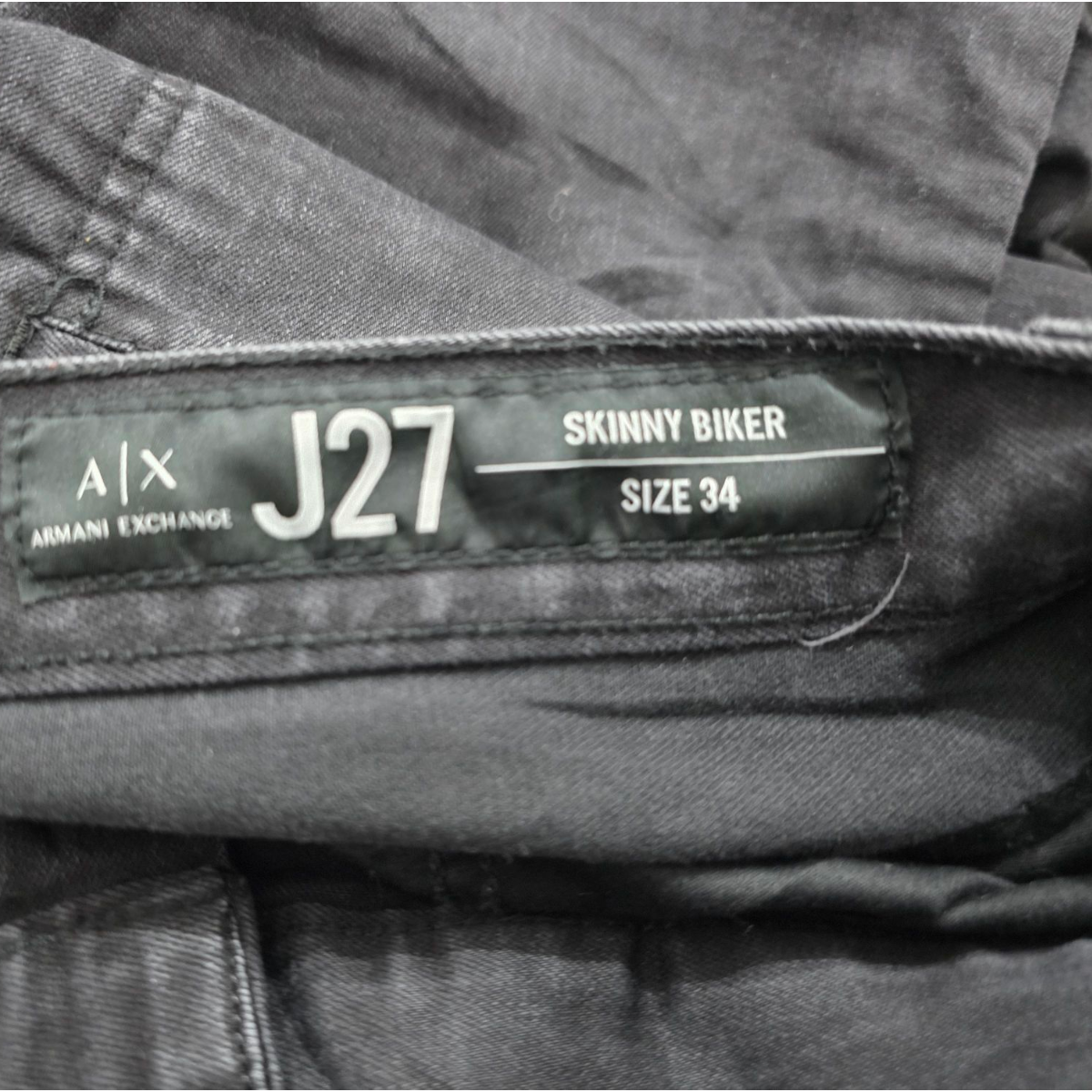 Pantalon Armani Exchange Skinny Biker 34x30 Negro
