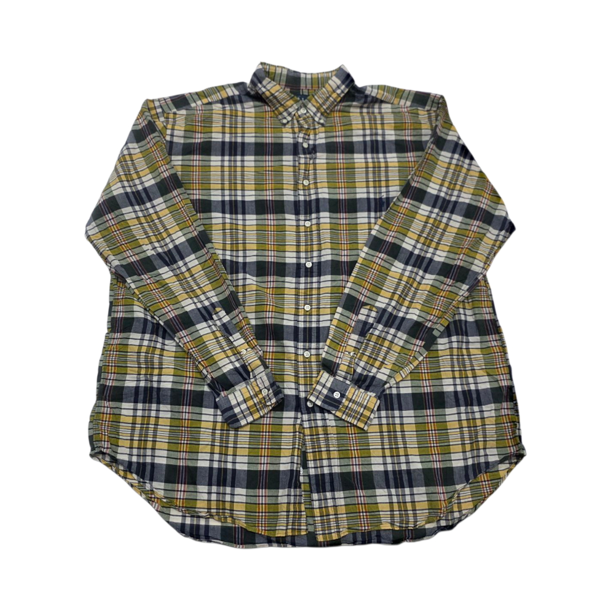 Camisa Ralph Lauren 2xl Tall Classic Fit Cuadro Amarillo