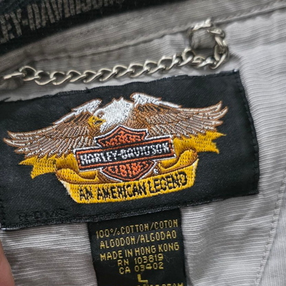 Camisa Harley Davidson Grande L Gri