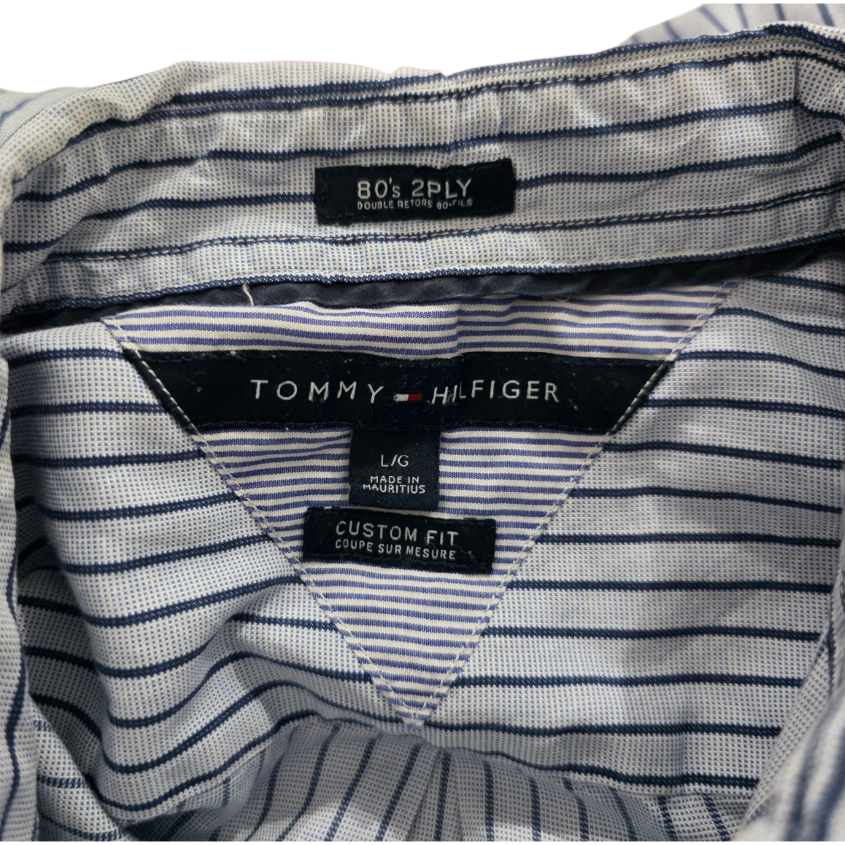 Camisa Tommy Hilfiger Grande L Lineas Custom Fit