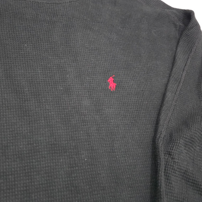 Playera Manga Larga Ralph Lauren Grande L Negro Pony Rojo