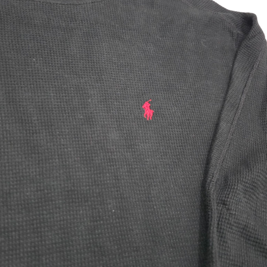 Playera Manga Larga Ralph Lauren Grande L Negro Pony Rojo