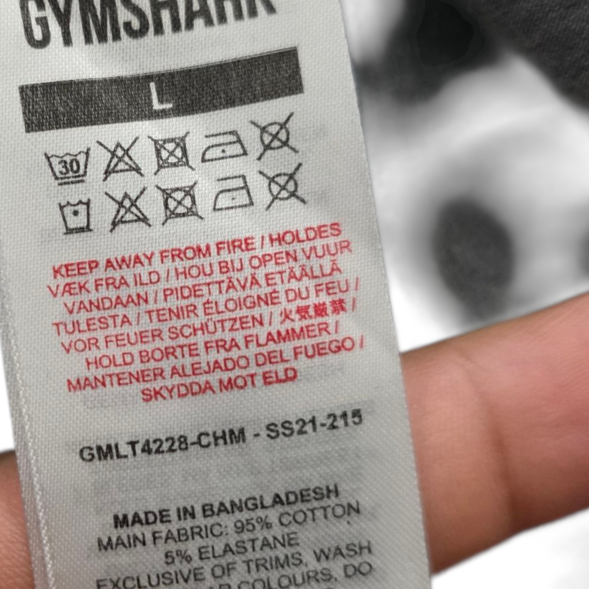 Playera Manga Larga Gymshark Grande L Gris