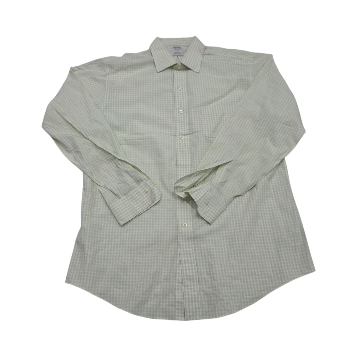 Camisa Brooks Brothers Grande L Cuadro Verde Claro