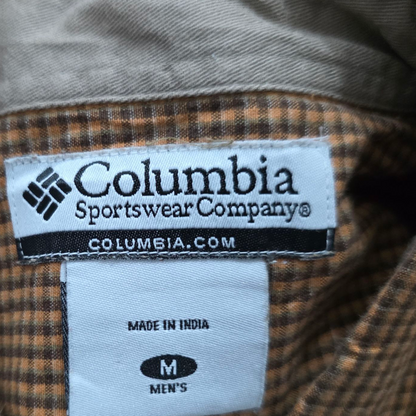 Camisa Columbia Mediana M Cuadro Naranja