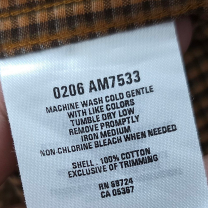 Camisa Columbia Mediana M Cuadro Naranja