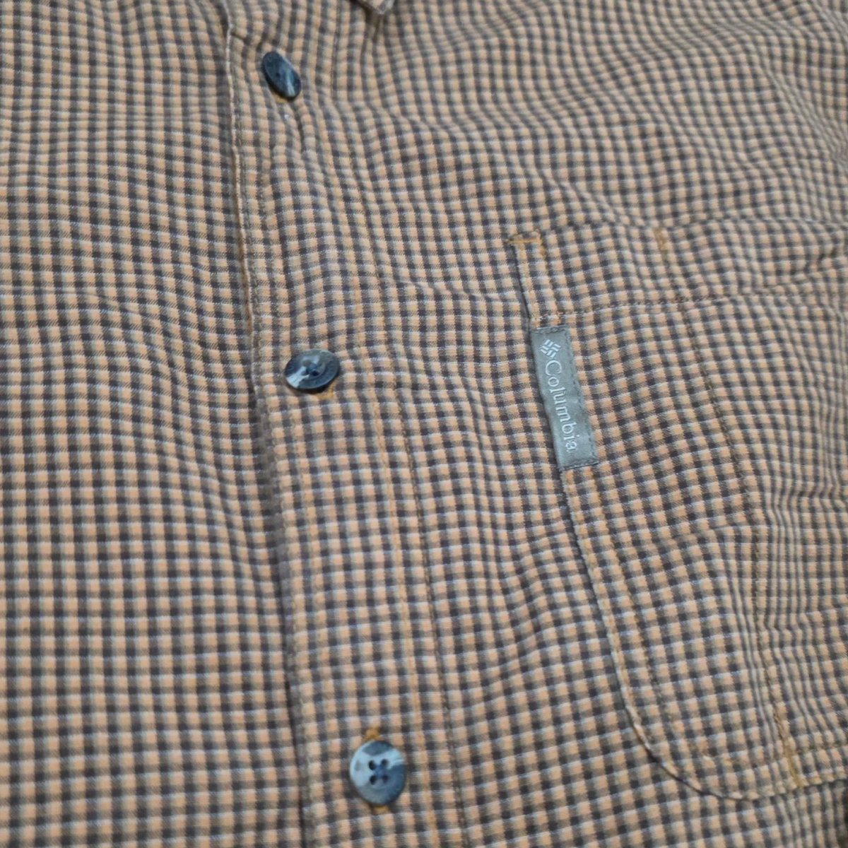 Camisa Columbia Mediana M Cuadro Naranja