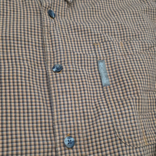 Camisa Columbia Mediana M Cuadro Naranja
