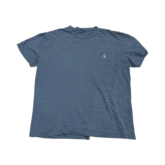 Playera Ralph Lauren Mediana M Azul Claro Pony Blanco