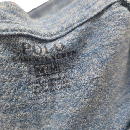 Playera Ralph Lauren Mediana M Azul Claro Pony Blanco