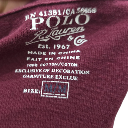 Playera Manga Larga Ralph Lauren Mediana M Vino